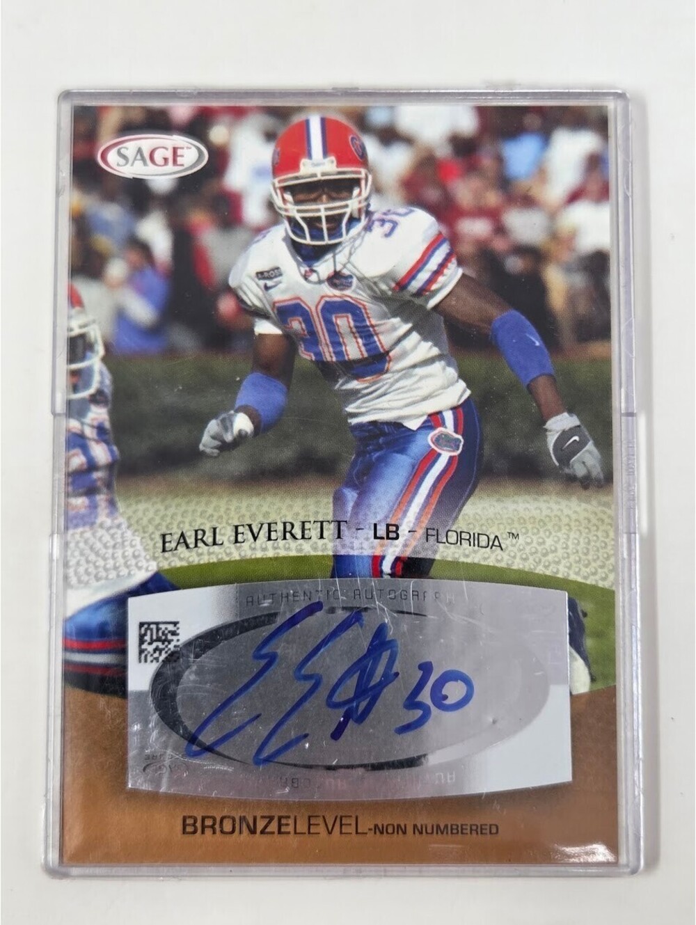 2007 SAGE Autographed Football - Autographs Earl Everett #A16 Red (AU, RC)